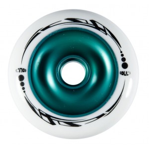 Roues trottinettes métal core vert/blanche